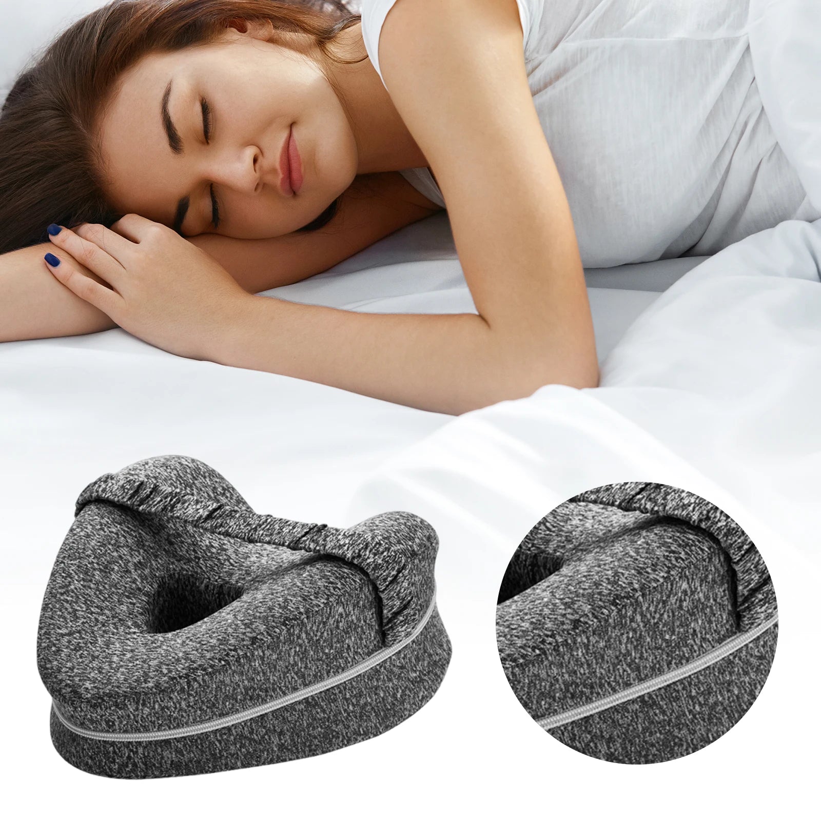 Alignment Pillows with Adjustable Strap Hip Alignment Pillow Heart-Shaped Memory Foam Pillows for Soothing Pain Relief