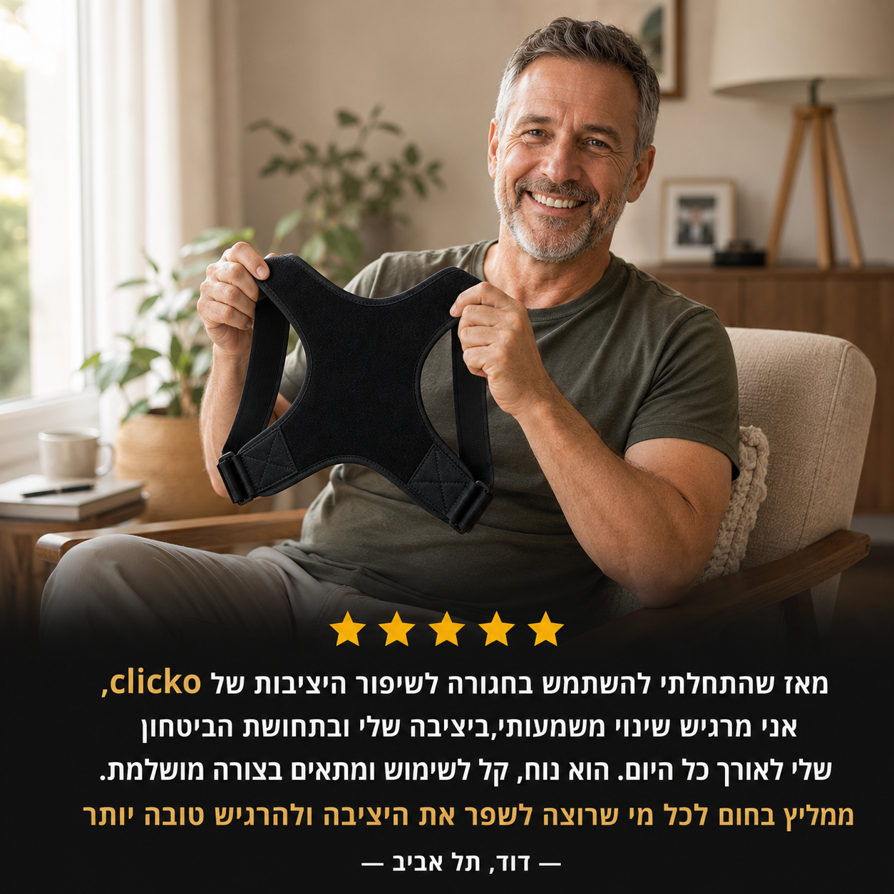 חגורה לשיפור היציבות והקלת הכאב