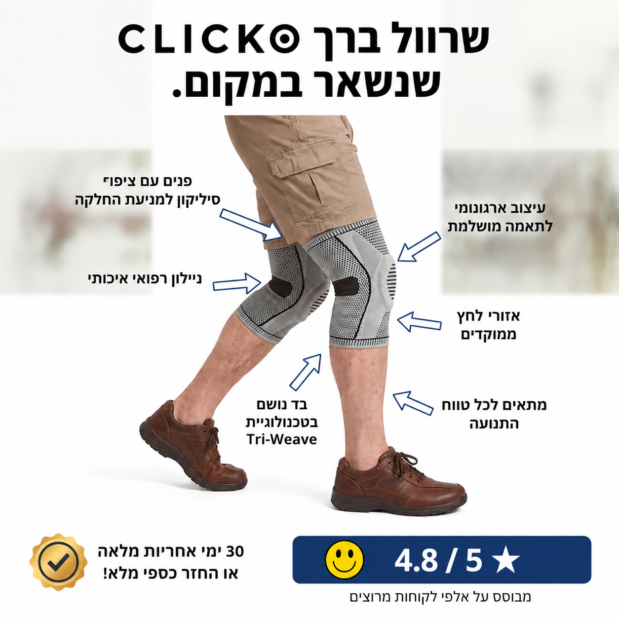 Knee Sleeve Elite - הפתרון מס' 1 לכאב ברכיים
