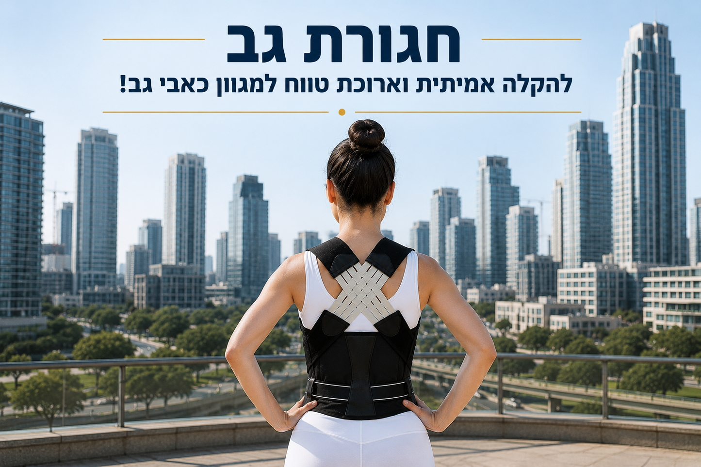 קליקו פוסצ'ר פיקס - חגורת גב להקלת כאבי גב ותיקון יציבה וכפתיים